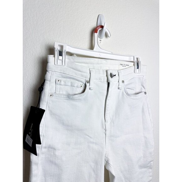 NWT Rag & Bone Nina High-Rise Ankle Flare Womens White Jeans Size 26 Raw Hem - Picture 5 of 15